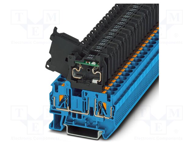 Splice terminal: rail; 6.3A; 24V; push-in; PA; L: 63.4mm; 0.2÷6mm2