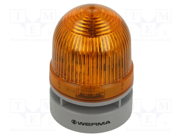Signaller: lighting-sound; 24VDC; 24VAC; orange; IP66; Ø62x85mm