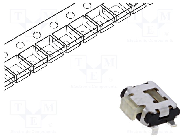 Microswitch TACT; SPST-NO; Pos: 2; 0.05A/12VDC; SMT; none; 2.2N
