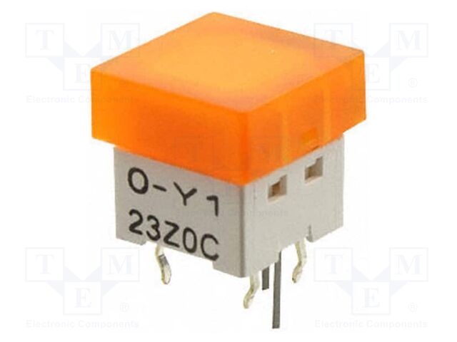 Keypad; SPST-NO; Pos: 2; 0.05A/24VDC; THT; LED; yellow; 1.57N; 11mm