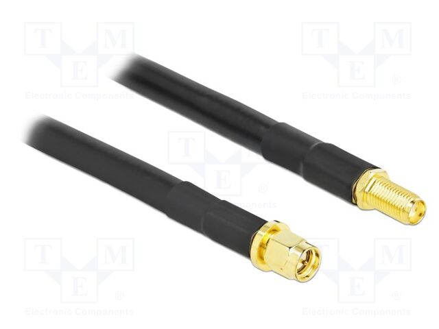 Cable; 7.5m; SMA male,SMA female; black; with protection cap