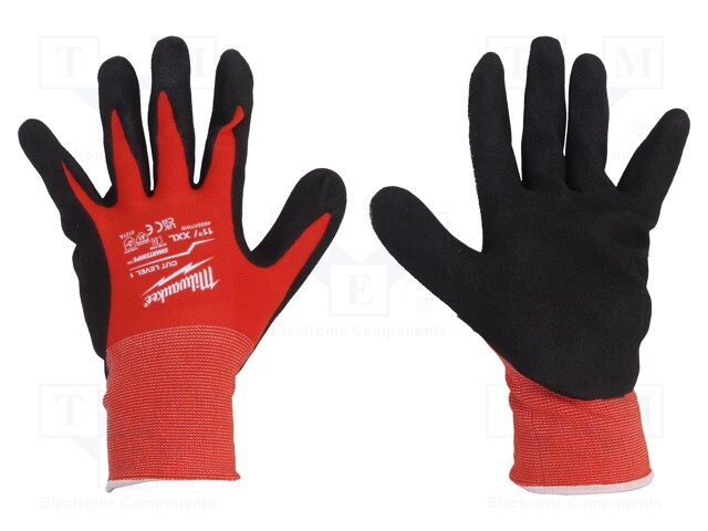Protective gloves; Size: 11,XXL; black/red