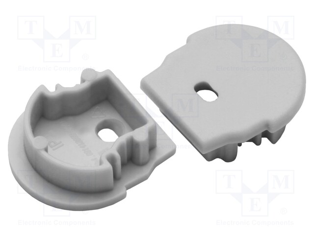 Cap for LED profiles; grey; ABS; Application: UNI12