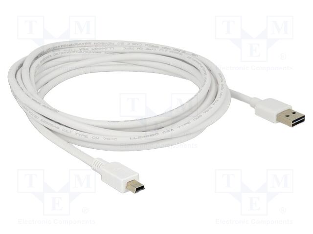 Cable; USB 2.0; USB A plug double sided,USB B mini plug; 3m