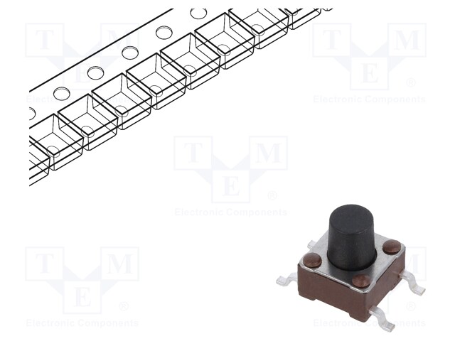 Switch: microswitch TACT; Pos: 2; SPST-NO; 0.05A/24VDC; Body: brown