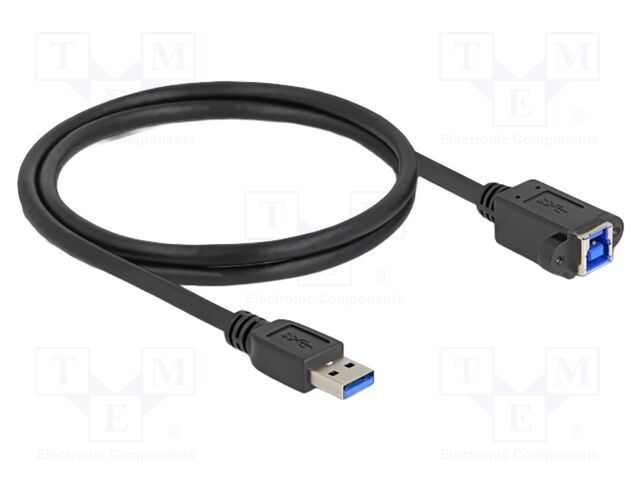 Cable; USB A plug,USB B socket; 1m; black; 26AWG,27AWG; 5Gbps