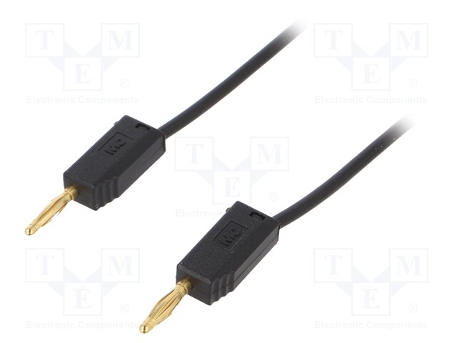 Test lead; PVC; 0.5m; black; 10A; 60VDC; Cond.cross sec: 0.5mm2