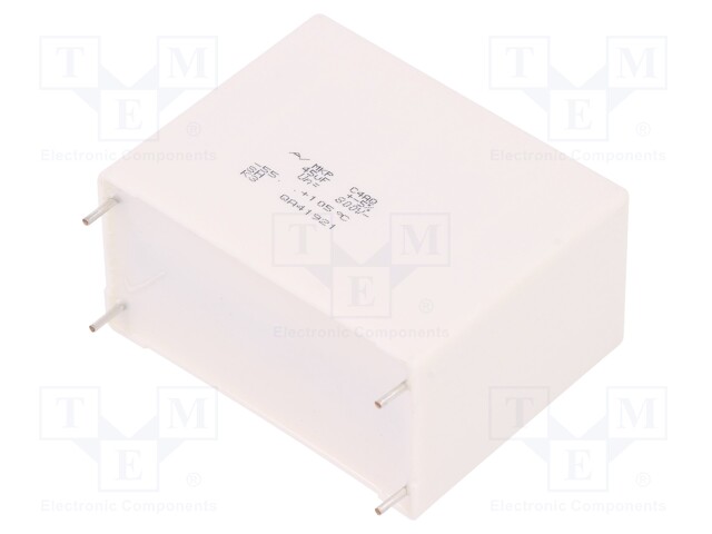 Capacitor: polypropylene; DC-Link; 45uF; ESR: 4.4mΩ; C4AQ; THT; ±5%
