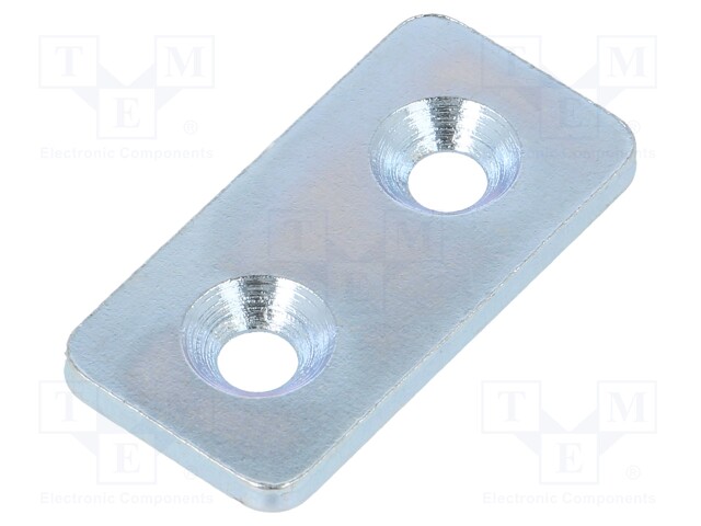 Flat bar; for profiles; W: 20mm; L: 40mm; steel; Colour: steel