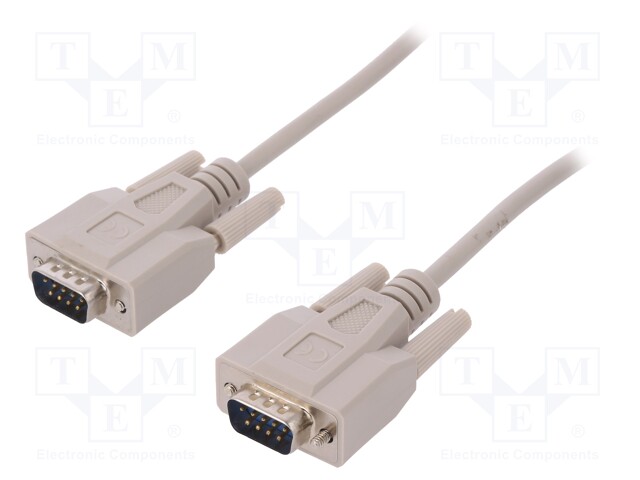 Cable; D-Sub 9pin plug,both sides; 3m; beige; connection 1: 1