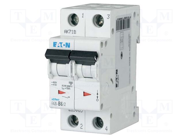 Circuit breaker; 230/400VAC; Inom: 3.5A; Poles: 2; Charact: B; 6kA