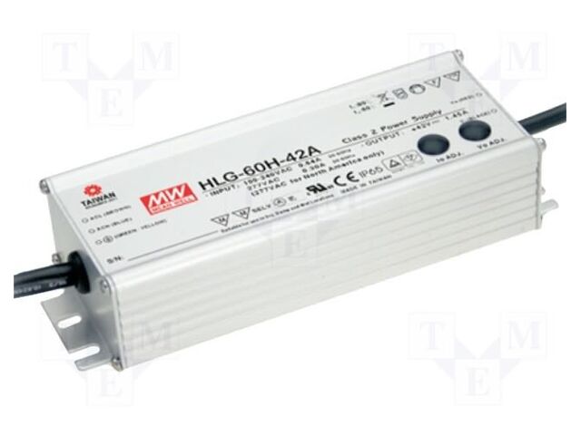 Power supply: switching; LED; 62.1W; 54VDC; 0.69÷1.15A; 90÷305VAC
