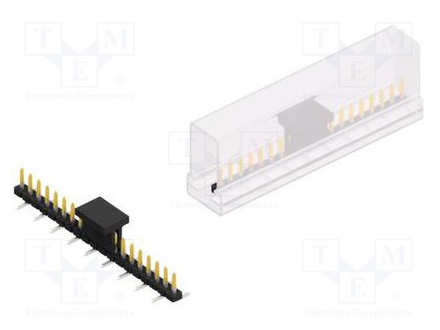 Connector: pin strips; pin header; male; PIN: 19; 2mm; SMT; 1x19