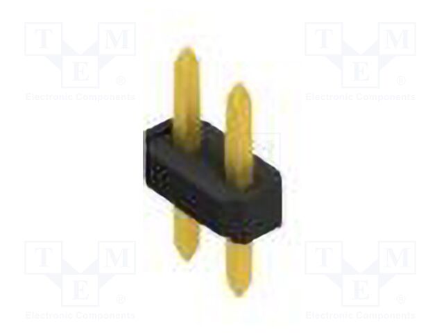 Connector: pin strips; pin header; male; PIN: 2; 2.54mm; THT; 2x1