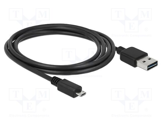 Cable; USB 2.0; USB A plug double sided,USB B micro plug; 2m