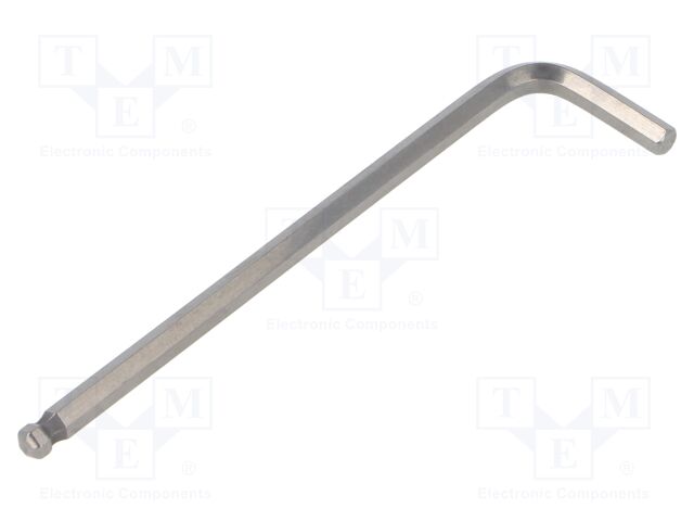 Wrench; hex key,spherical; HEX 5mm; Overall len: 123mm; long