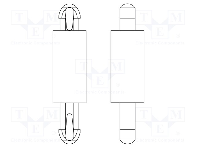 PCB distance; polyamide 66; L: 3mm; latch/latch; Colour: natural