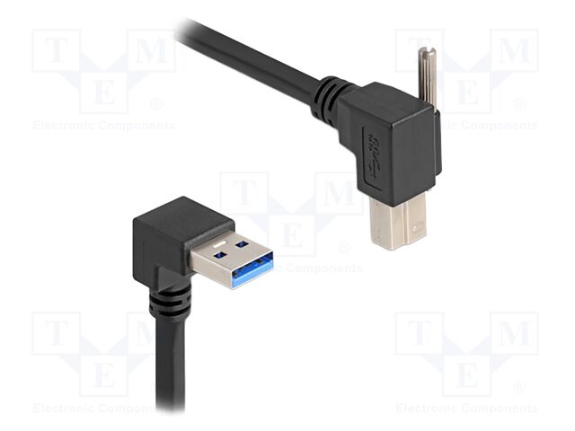 Cable; USB A angled plug,USB B angled plug; 1m; black; 5Gbps