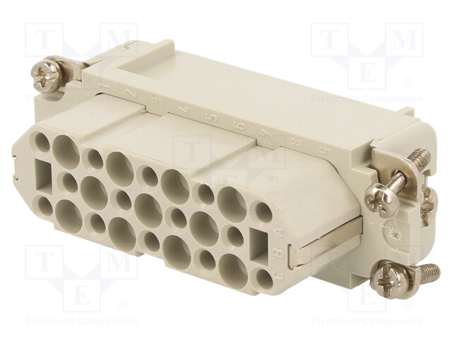 Connector: HDC; contact insert; female; C146,heavy|mate D; PIN: 25
