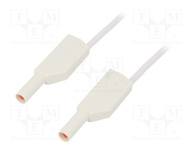 Test lead; silicone; 2m; white; 19A; 1kV; Cond.cross sec: 1mm2
