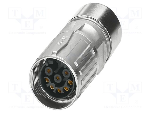 Connector: M17; plug; ST; PIN: 8; 48V; 8A; shielded; IP67; crimped