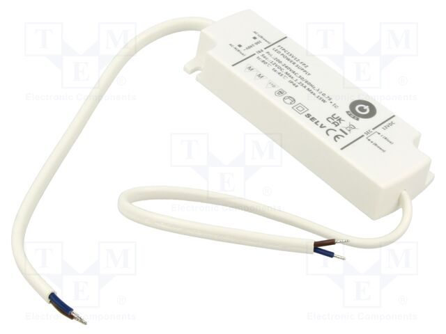 Power supply: switching; LED; 15W; 12VDC; 0÷1.25A; 180÷264VAC; IP44