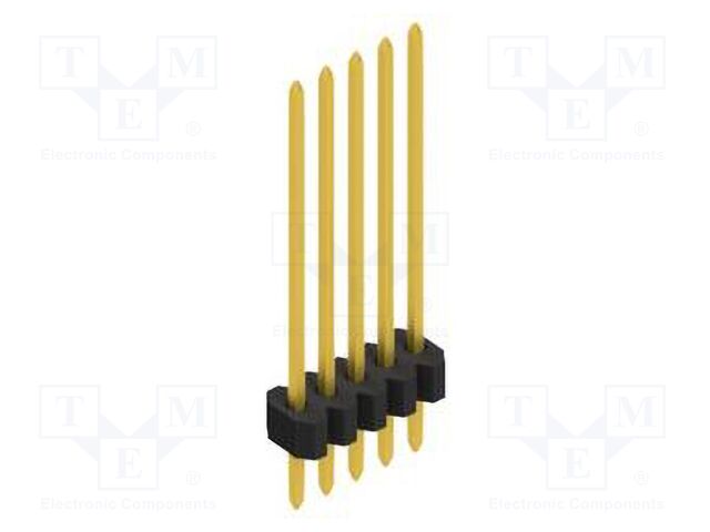 Connector: pin strips; pin header; male; PIN: 5; 1.27mm; THT; 1x5