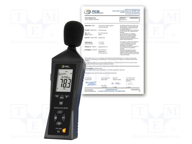 Meter: sound level; LCD; 4 digit; Sound level: 30÷130dB; 335g; IP20