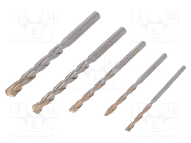 Tool accessories: drill set; Application: concrete; Pcs: 5