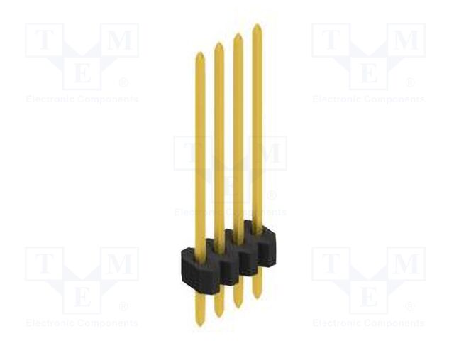 Connector: pin strips; pin header; male; PIN: 4; 1.27mm; THT; 1x4