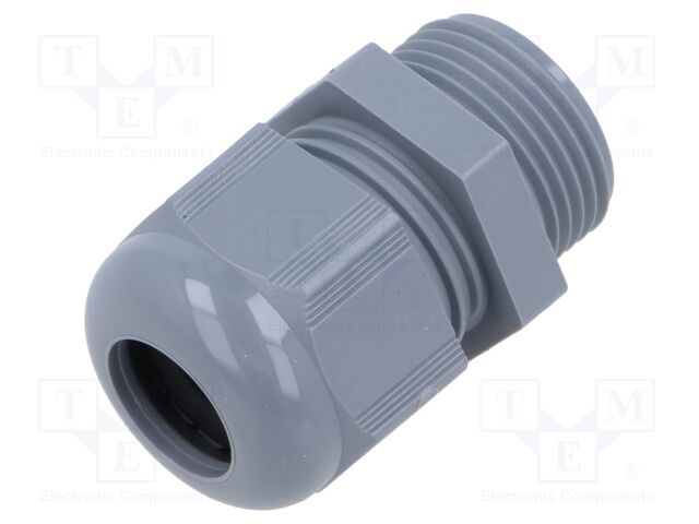 Cable gland; without nut; PG13,5; IP68; Mat: polyamide; grey