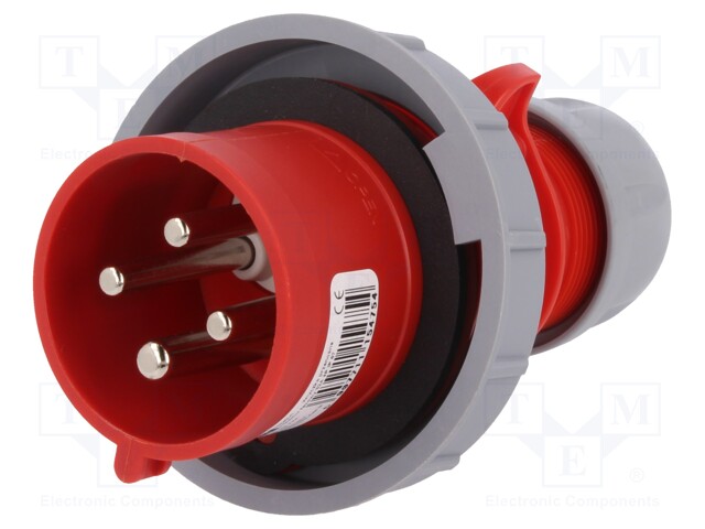 Connector: AC supply 3-phase; plug; male; 32A; 400VAC; IEC 60309