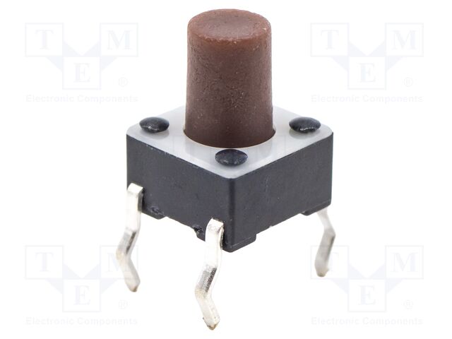 TACTILE SW, SPST, 0.05A, 12VDC, SOLDER