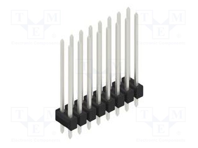 Connector: pin strips; pin header; male; PIN: 16; 2.54mm; THT; 2x8