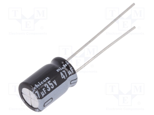 Capacitor: electrolytic; THT; 47uF; 35VDC; Ø8x11.5mm; Pitch: 3.5mm