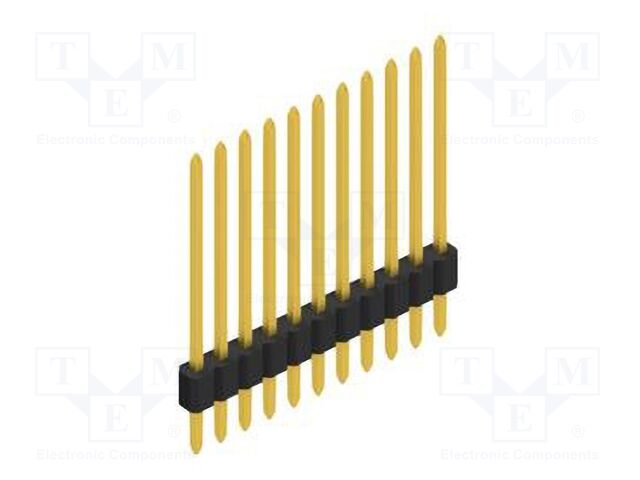 Connector: pin strips; pin header; male; PIN: 11; 1.27mm; THT; 1x11