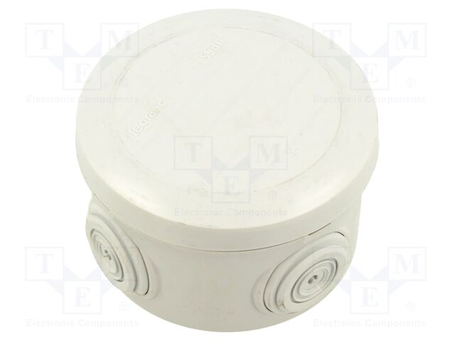 Enclosure: junction box; 80mm; plastic; IP55; grey; PLEXO; -25÷40°C
