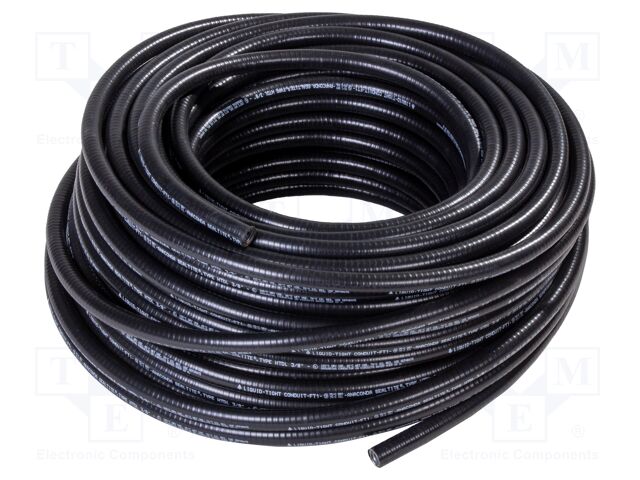 Protective tube; galvanised steel; black; Len: 60m; -45÷105°C