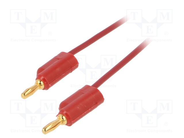 Test lead; 5A; 3,05mm banana plug-3,05mm banana plug; red