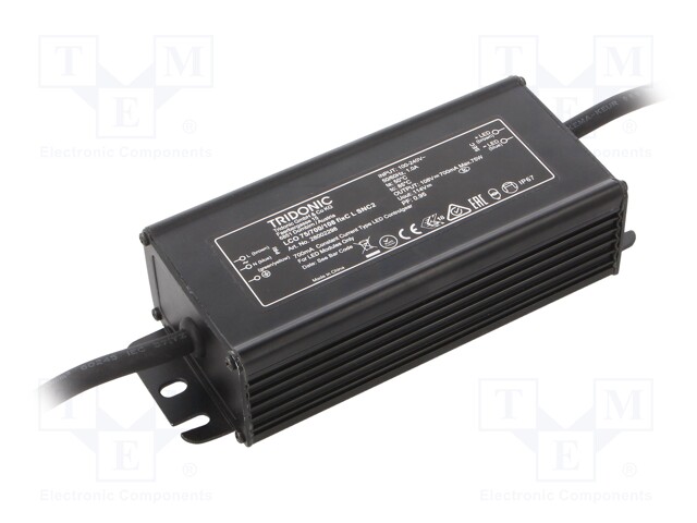 Power supply: switched-mode; LED; 75W; 32÷108VDC; 700mA; IP67; 54g