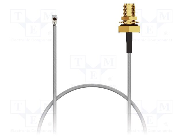 Cable; IPEX MHF 4L LK,SMA female; black; -40÷85°C; 0÷8GHz; 200mm