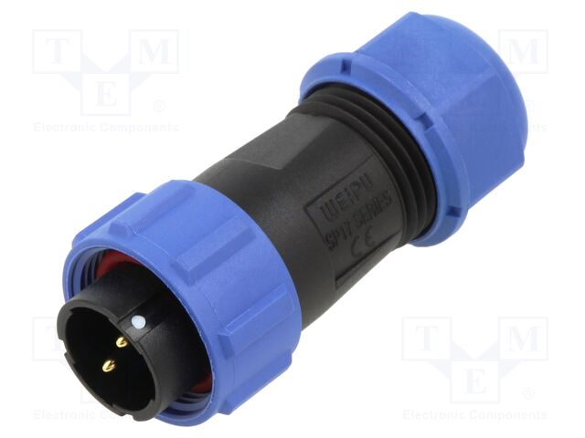 Connector: circular; plug; male; PIN: 2; IP68; SP17; 6÷10mm; 15A; 500V