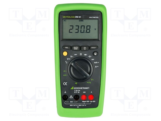 Digital multimeter; LCD 3,75 digit (3999); 3x/s; Resol: 1°C; IP50