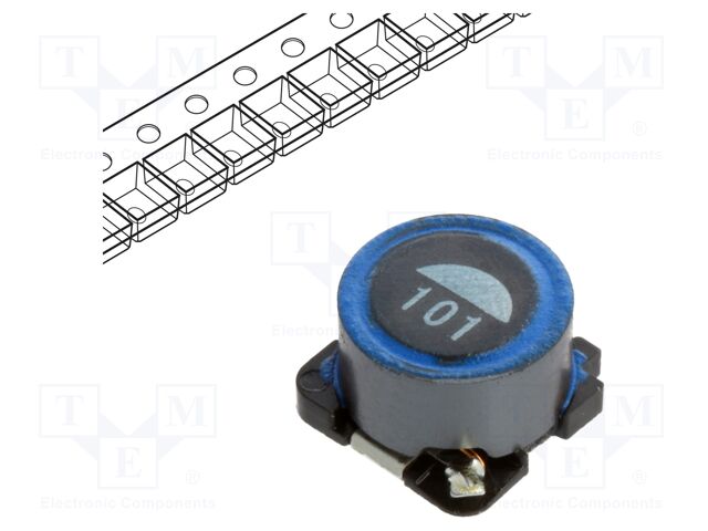 Inductor: ferrite; SMD; 100uH; 0.65A; 300mΩ; ±20%; SLF