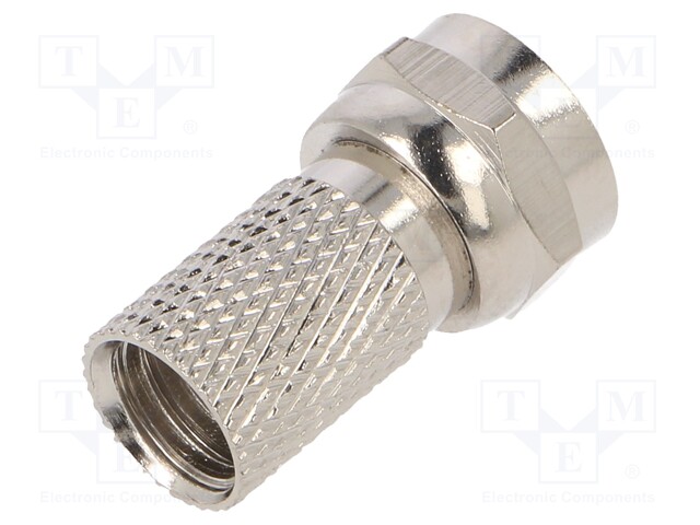 Plug; F; male; straight; RG6; Ømax: 6.5mm; twist-on; for cable
