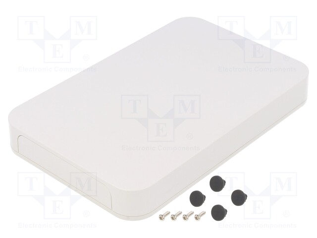 Enclosure: with panel; PF; X: 125mm; Y: 190mm; Z: 25mm; ABS; white