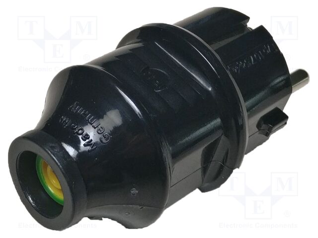 Adapter; yellow-green; 16A; banana 4mm socket,F male