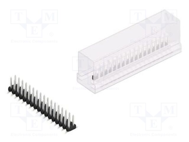 Connector: pin strips; pin header; male; PIN: 34; 2mm; SMT; 2x17