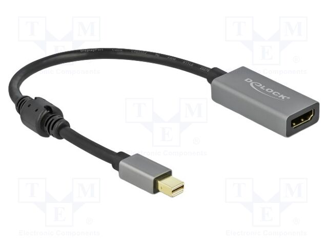 Adapter; HDMI socket,mini DisplayPort plug; 0.2m; black; grey