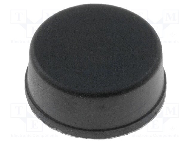 Self-adhesive foot; black; rubber; A: 12mm; B: 11.2mm; E: 5.1mm
